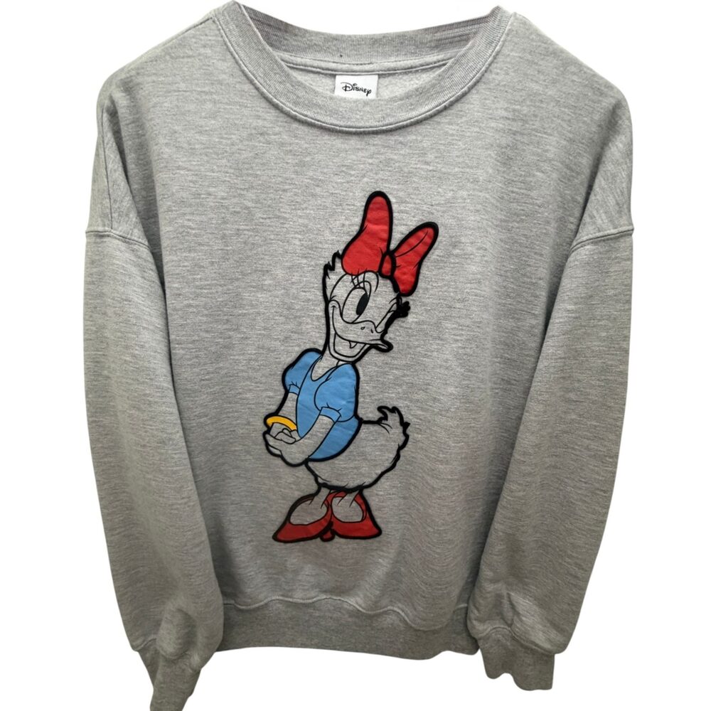 EUC Disney Gray Daisy Duck Sweatshirt Cotton Women's Small